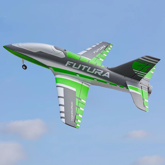 FMSRC RC Airplane 64mm Futura Sport Trainer with Flaps Green Yellow Red Ducted Fan EDF Jet Model Hobby Plane Aircraft Avion PNP 4