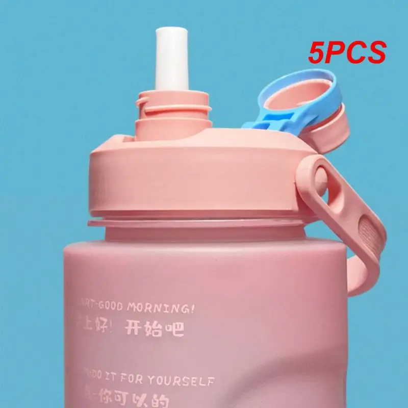 

5PCS Water Bottle 1800ml Large Capacity With Straw Time Marker Drink Reminder Hot Water Leakproof Outdoor Sports Fitness Gym