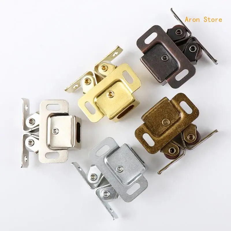 Set of 5 Double Roller Door Catches Durable Cupboard Cabinet Door Catch with Screws Reliable Twin Roller Closet Catches