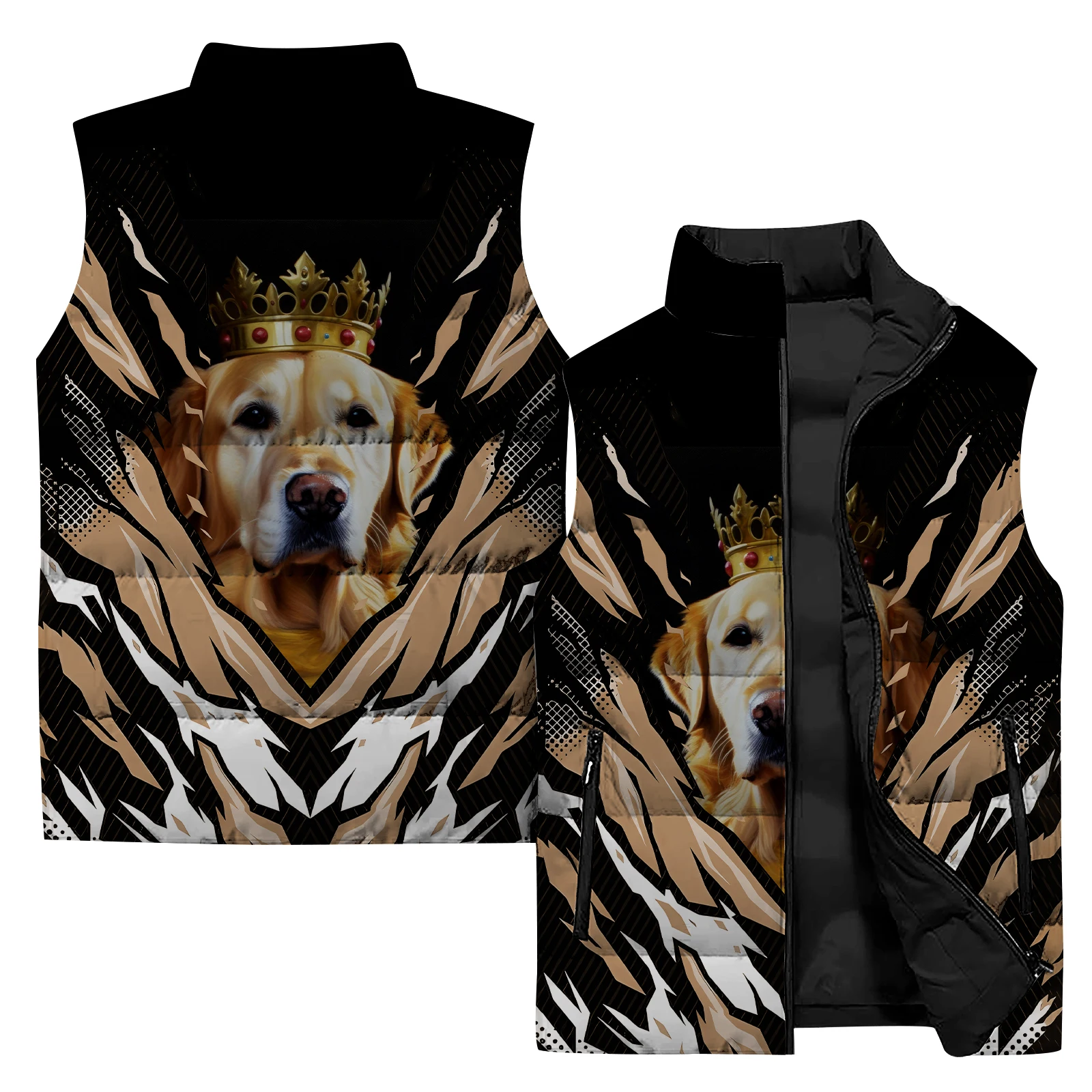 thumbnail image 1 of Chaqueta sin mangas con estampado 3D para hombre, chaqueta cálida para deportes al aire libre, ciclismo, chaqueta informal de moda para hombre, 1 of 5
