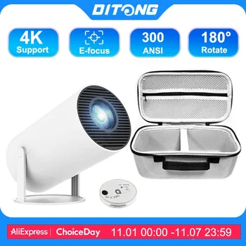 DITONG hy300 pro new Projector 4K Android Wifi 1080P 1280*720P HD Home Cinema Outdoor portable Video movies led mini Projetor