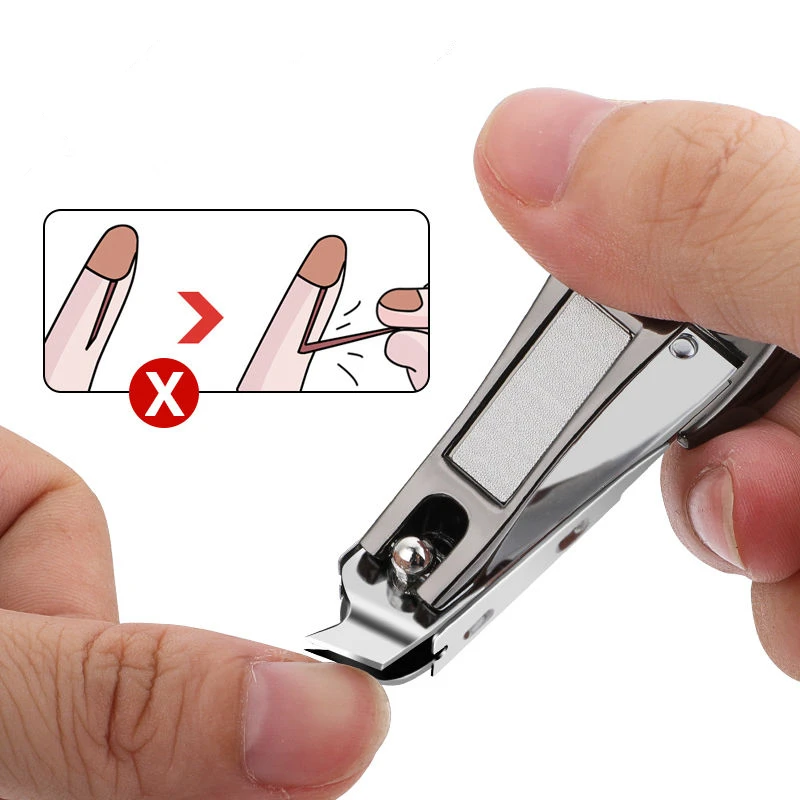 Nail Clippers Stainless Steel Sharpest Nail Cutter Duty Curved Edge for Adult Men Women Swing Out Nail Cleaner/File 5