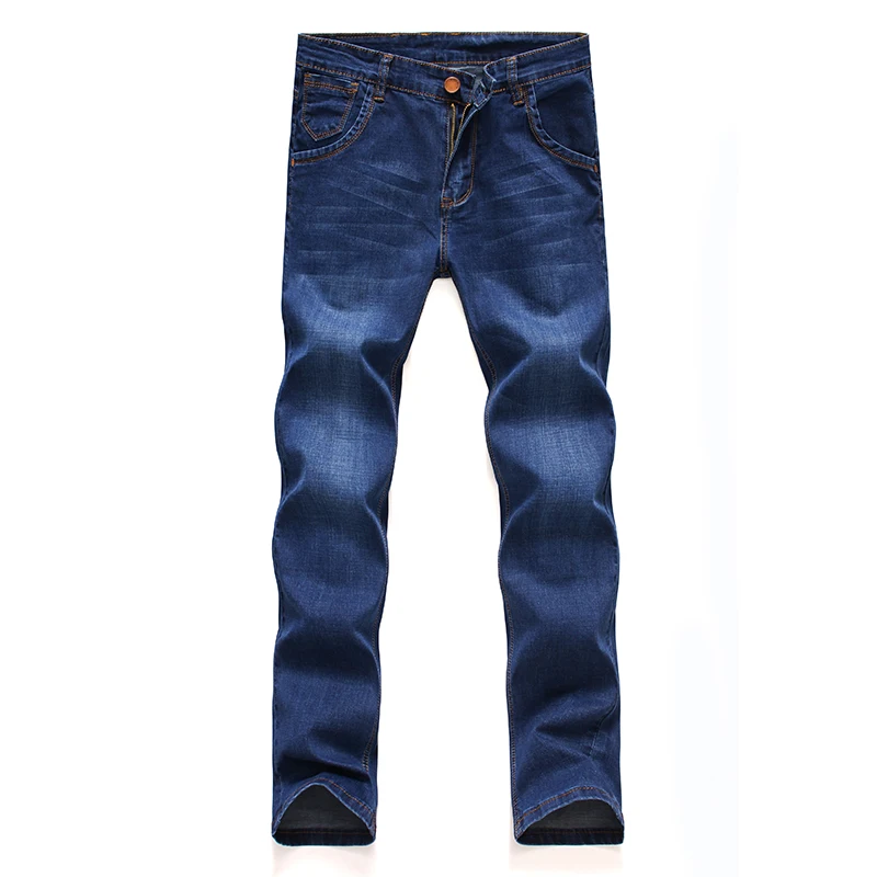 New Men Business Style Slim fit Straight Jeans Fashion Classic Blue Black male Stretch Casual denim trousers Plus Size 40