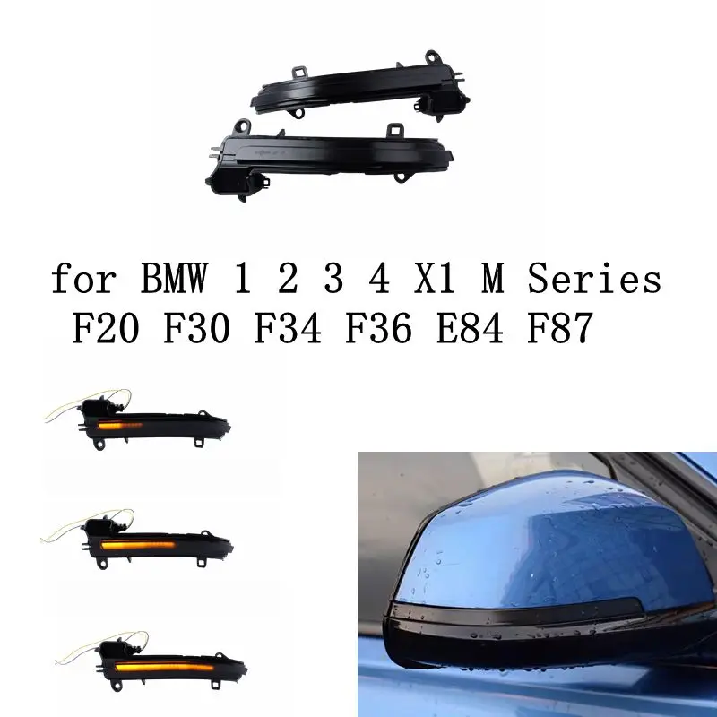 

Black LED Dynamic Turn Signal Light Side Mirror Flashing Light for BMW 1 2 3 4 X1 M Series F20 F30 F31 F32 F33 F34 F36 E84 i3