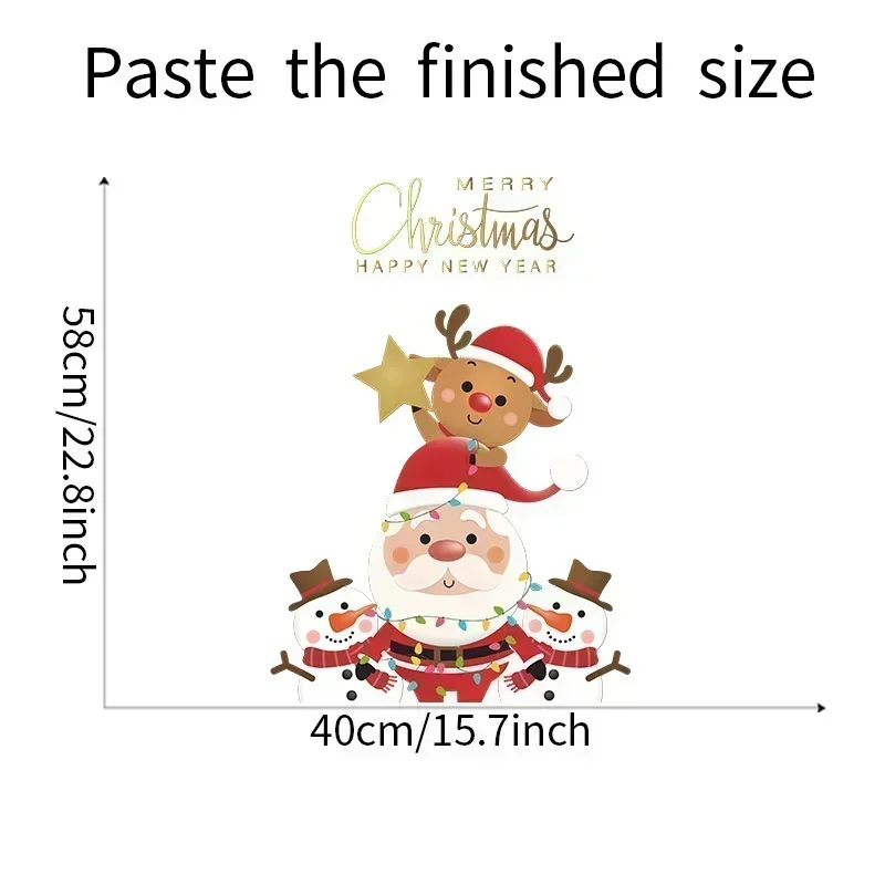 New Christmas Series Style Party Decor Wall Sticker Santa Claus Elk Snowman Door Refrigerat Sticker Window Sticker Wall Oranment