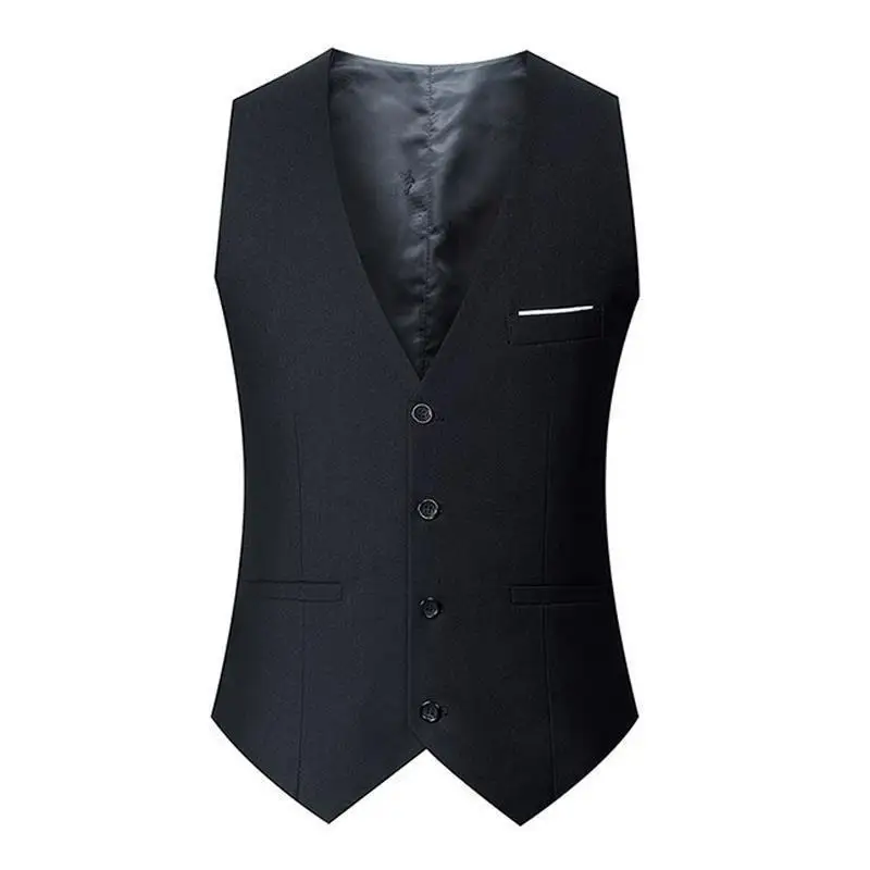 Suit vest men's spring and autumn business suit casual gray vest Korean slim plus size suit male tide
