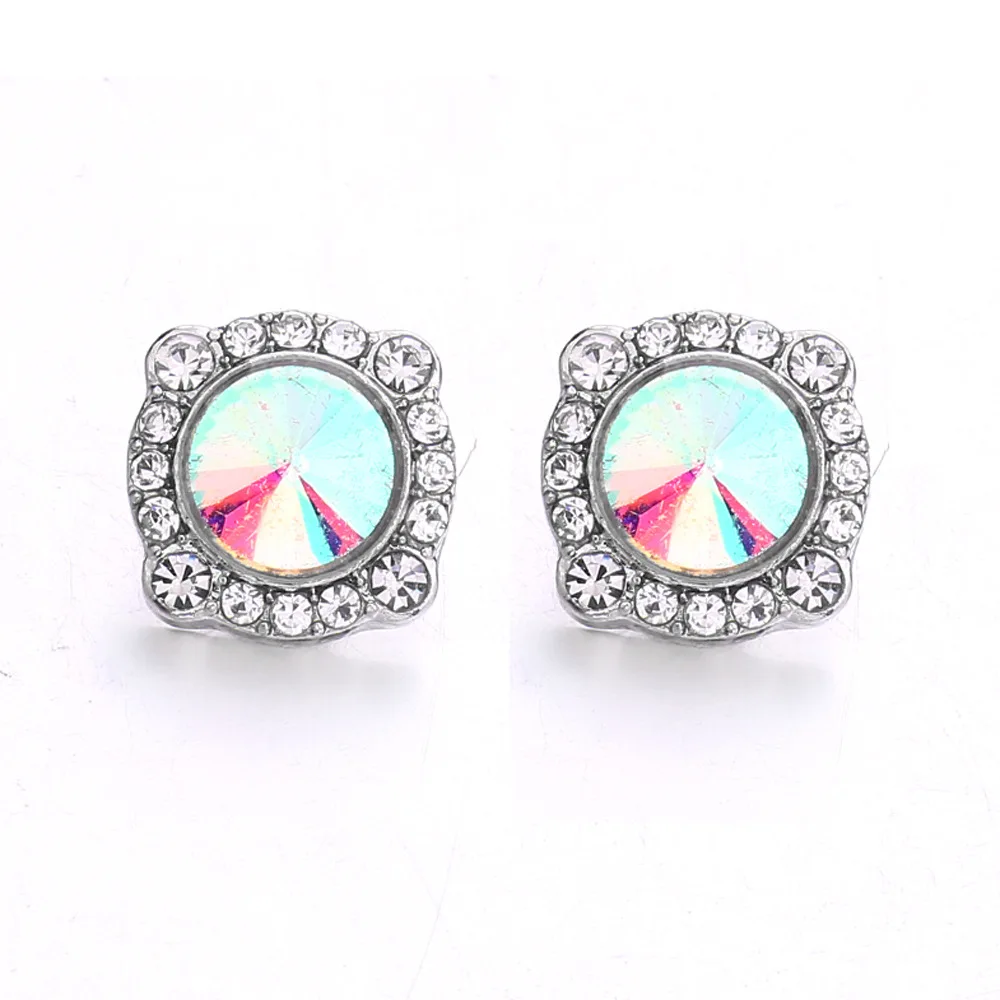 20pcs 12mm Snap Jewelry Crystal 12mm Metal Snap Buttons for DIY Interchangeable Snap Button Bracelet Necklaces Earrings