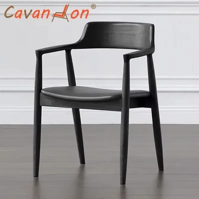 Dining Chair Cafe Wood Chair Accent Armchair Dining Table Chair Kitchen Meeting Negotiation Furniture