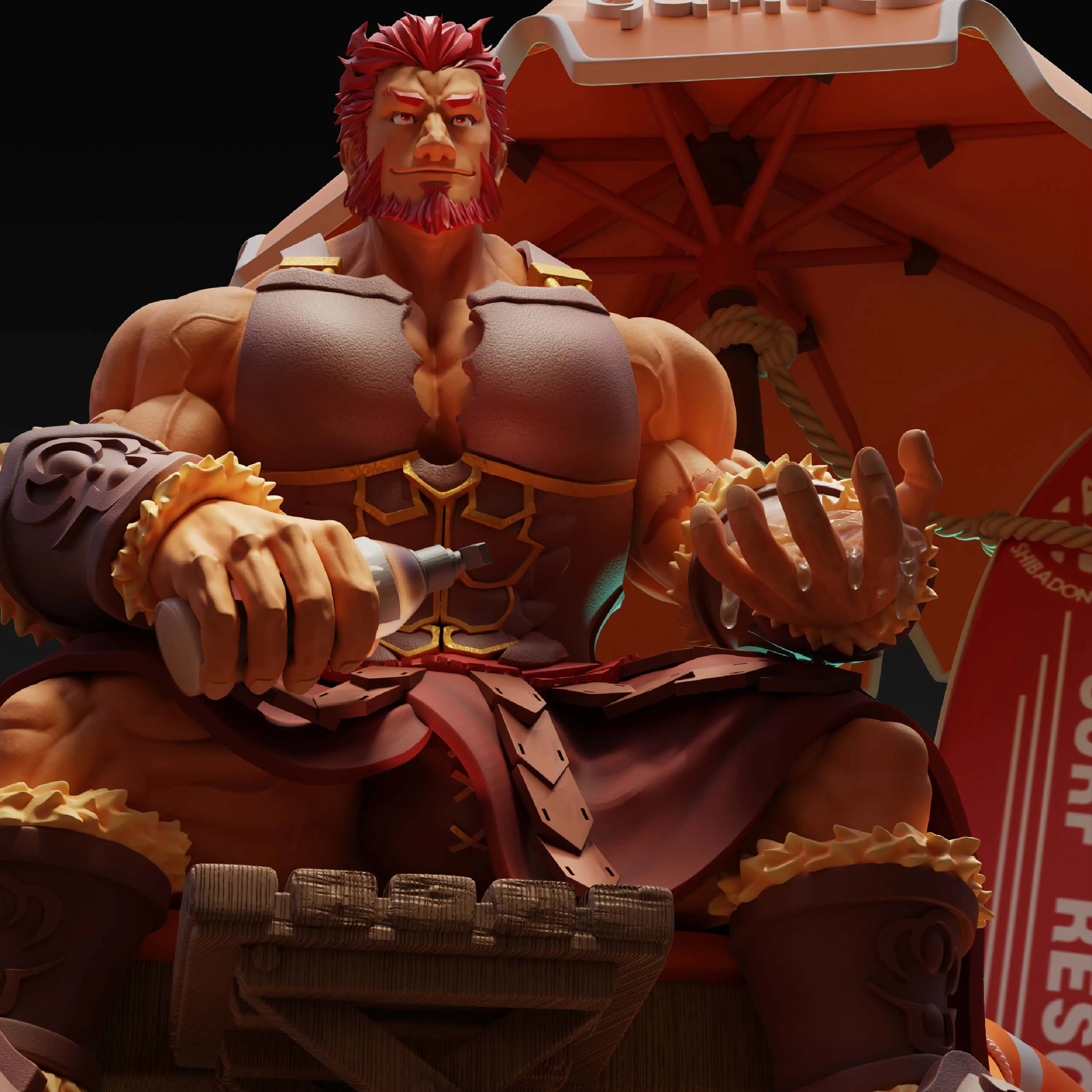 38Cm Gk Fate Zero Iskandar Game Action Figure Removable Clothing