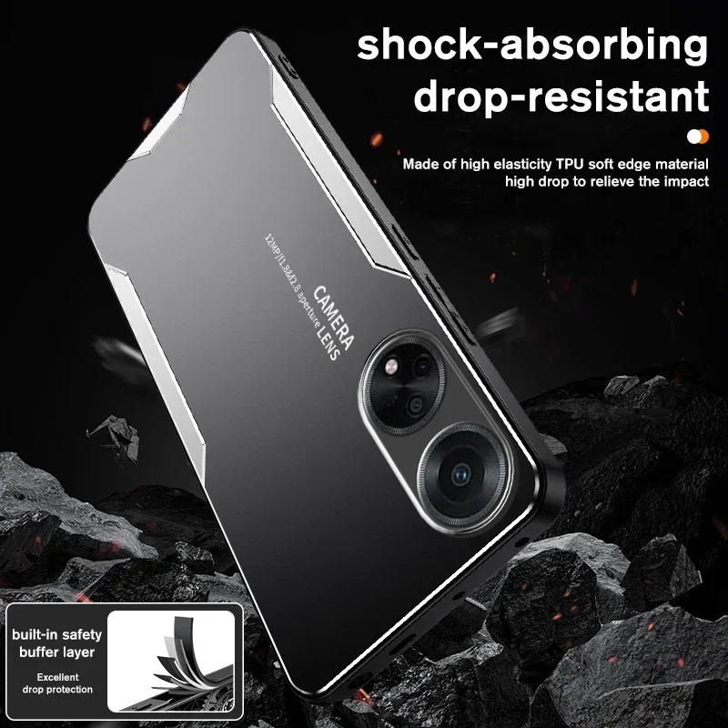 Luxury Aluminum Alloy and TPU Soft Edge Back Cover – Premium Protective Case