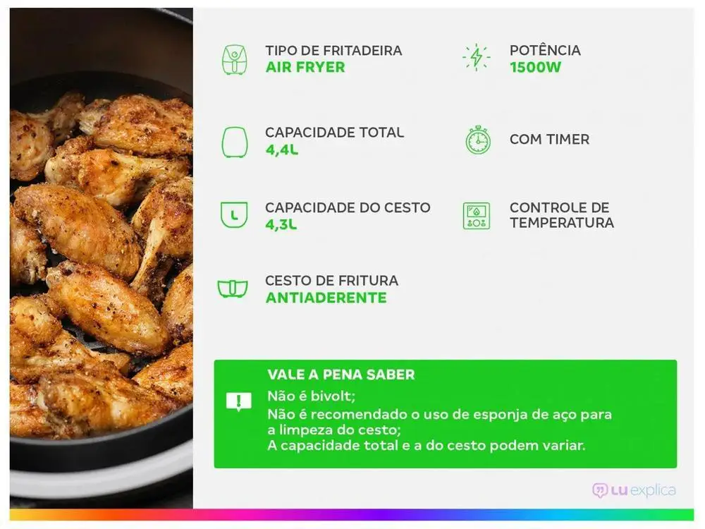 Fritadeira Elétrica sem óleo/Air Fryer Philco - 220V 2