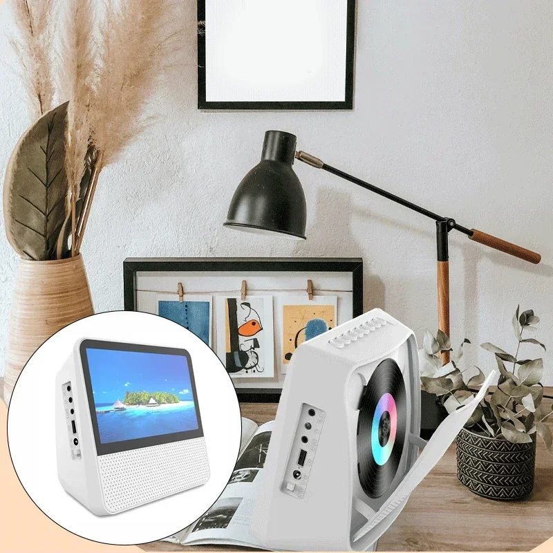 Multi functional Portable CD/VCD/DVD Bluetooth Player 7-inch 1080P Touch Screen Lithium Battery Dual Speakers