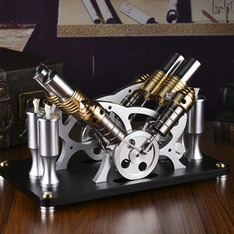 

Can Start Twin-cylinder Four-cylinder Stirling Engine All-metal Machine Precision High-end Manufacturing Power Generation Set