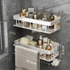 Bathroom Shelves Wall Mount Corner shelf Shampoo Towel Holder Kitchen Storage Rack Alumimum Bathroom Kitchen Accessories 1