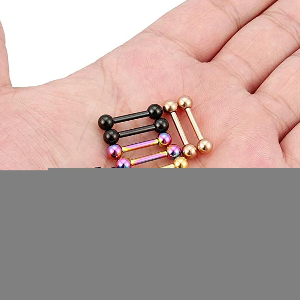 Stainless Steel Externally Threaded PA Tongue Nipple Shield Barbell Ring Bar Body Piercing Jewelry Retainer 16mm 14G 16G piercing jewelry body piercing jewelry body jewelry