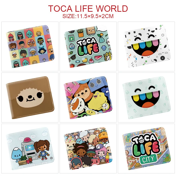 

Кошелек Toca life, кошелек из искусственной кожи с мультяшным принтом, кошелек для монет, короткий складной держатель для карт, детские подарки