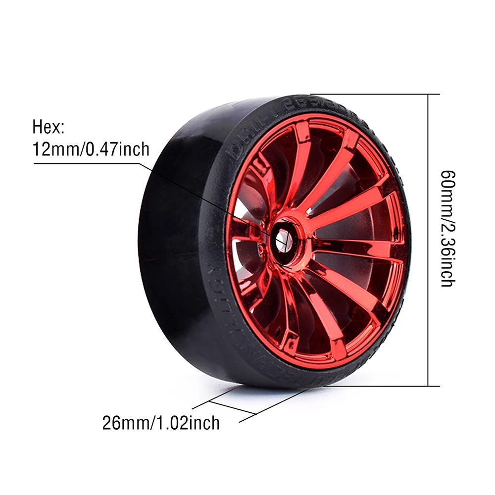 4PCS 1/10 RC Drift Cars Wheel Hub Hard Pattern Tyre for 1:10 HSP Redcat Wltoys WPL Tamiya Traxxas RC Drift Car Accessories Toys S2a7263be98dc4a229e2e402fc7130593K