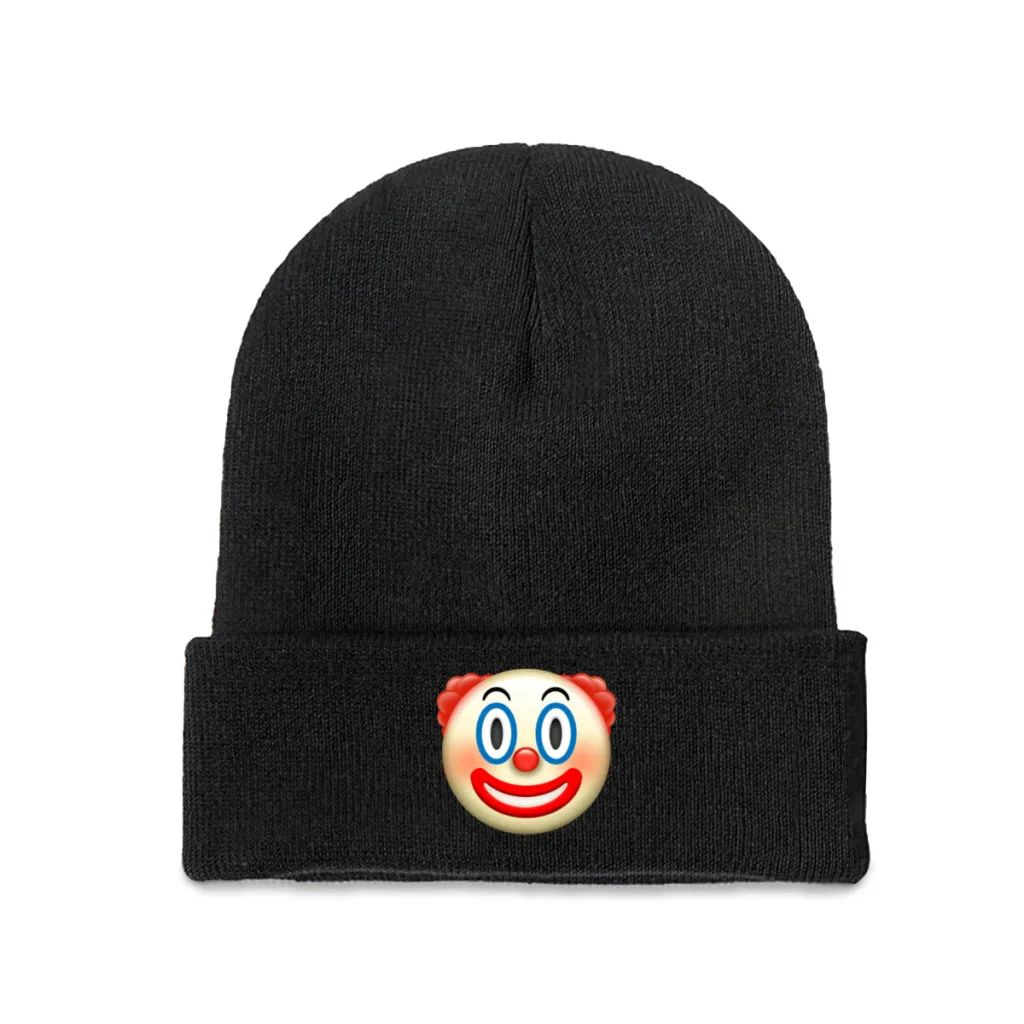 

Clown-E-moji Knitting Hat Beanie Caps Skullies Beanies Ski Cap Soft Bonnet Hats Winter Warm