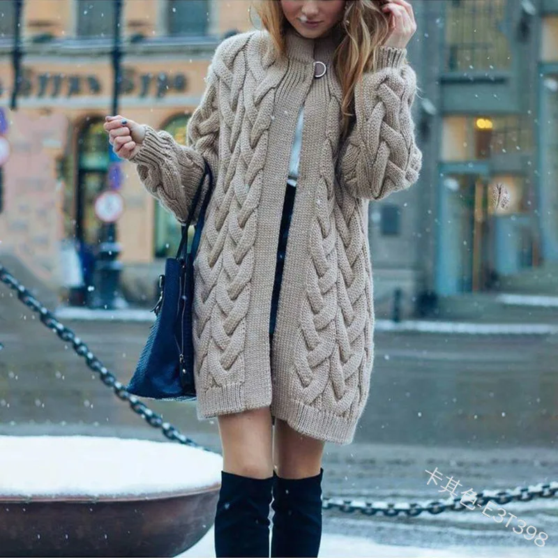 Pink Female Long Knit Cardigan | Women Pink Cardigan Sweater - Cardigan  Women Long - Aliexpress