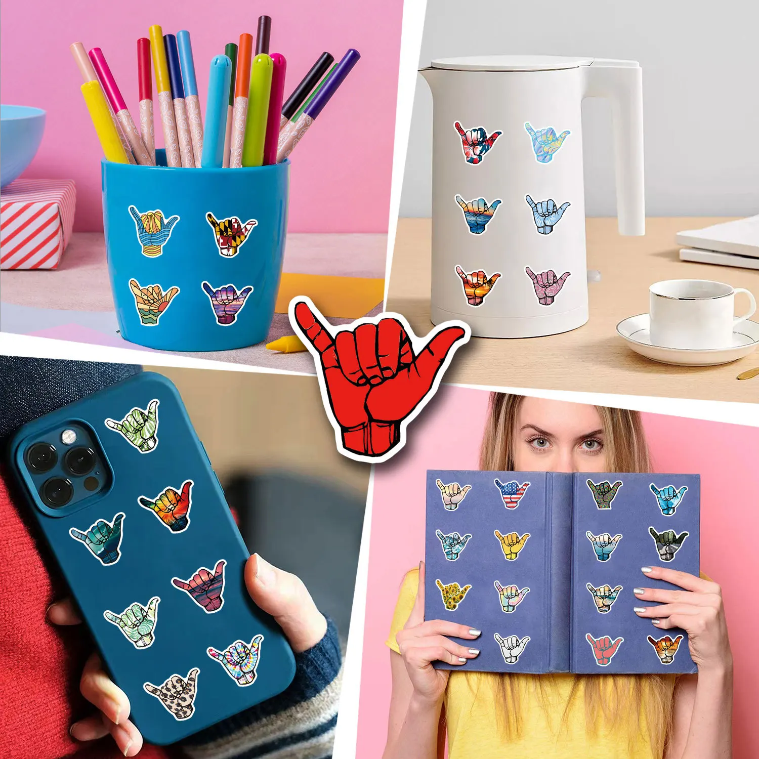 Vibrant Shaka Graffiti Sticker Set for Personalizing Your Gear (55 Pieces)
