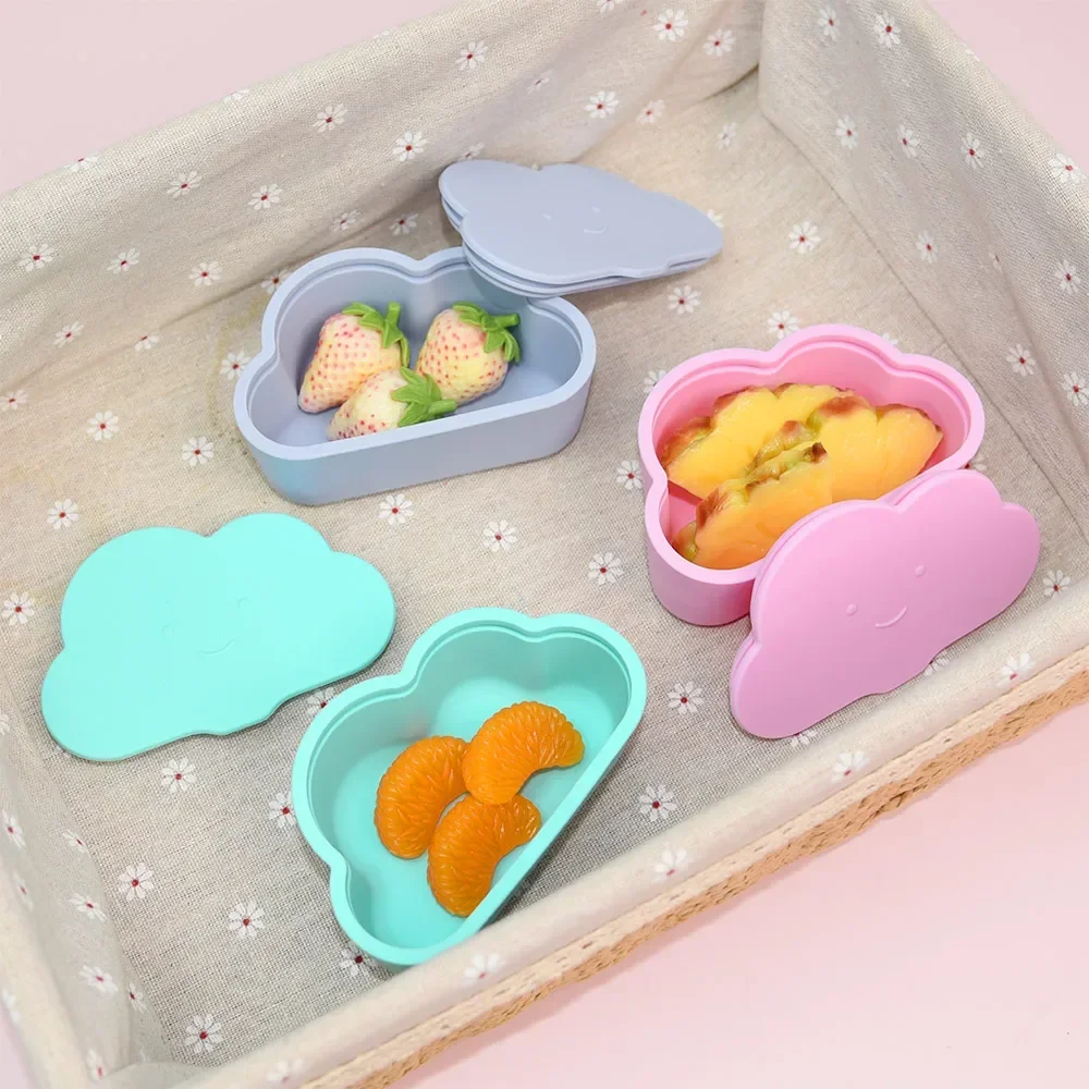Cloud Shape Food Grade Silicone Snack Box With Lid Fruit Nut Dried Storage Box Container Candy Storage Box 6