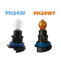 2 - Pack Amber Halogen Lamps for Daytime Running Lights, 3200K, 12V (PH24W)