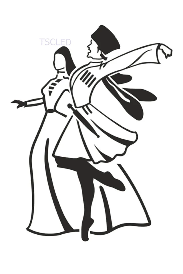 

Caucasian Dance Figure Foil Cutting Sticker Black (20 Cm)