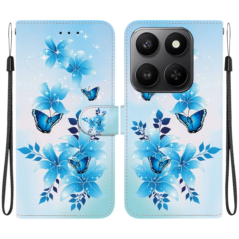 Leather Flip Wallet Case with Magnetic Stand and Cute 3D Design