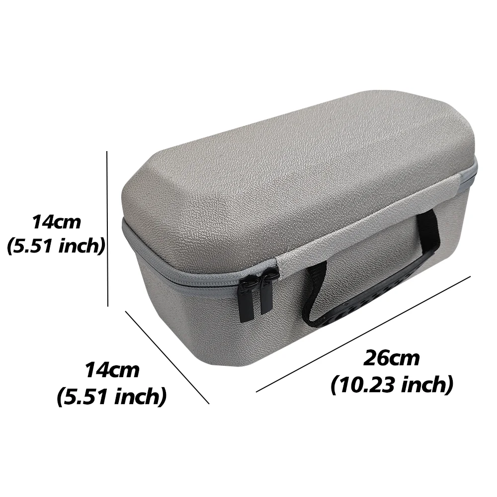 Portable Projector Case with Durable EVA Hard Shell and Zippered Storage - Black/Grey