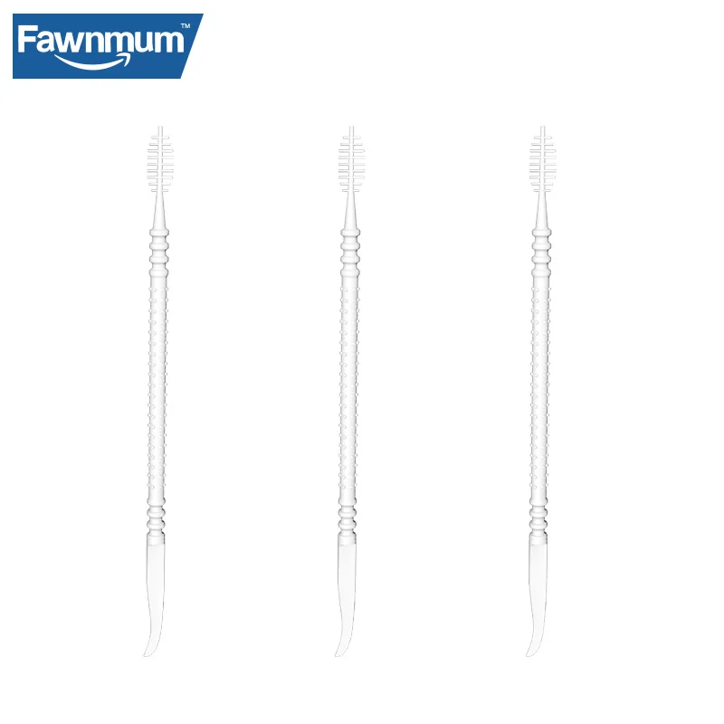 Fawnmum 일회용 양두 치실 이쑤시개, 구강 청소, 잇몸 위생, 치아 관리 스틱, 세트당 300 개