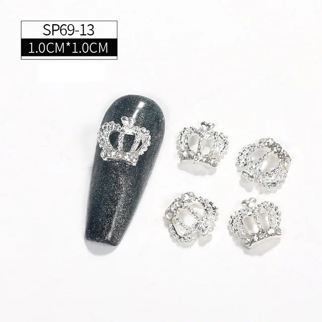 LEAMX 10 Pcs Nail Supplies 3D Charms Rhinestone Nail Art Decorations Pretty Girl Nails DIY Alloy Gemstone Nails Diamond Jewelry SP0069-13