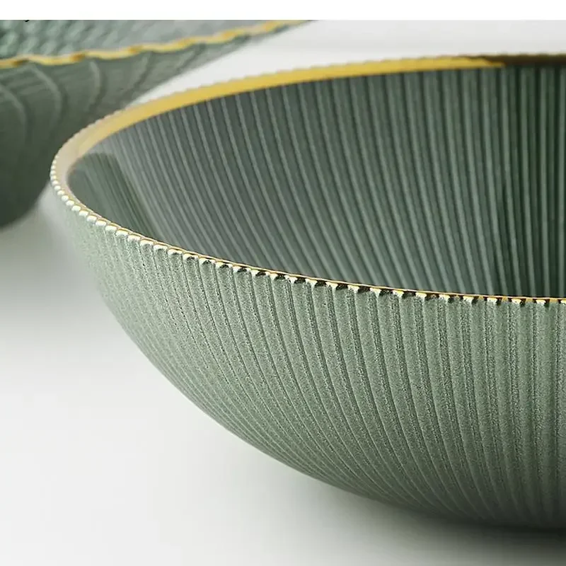 

Golden Bowl Tray Decoration Dining Creative Snack Border Glass Coffee Fruit Living Table Room