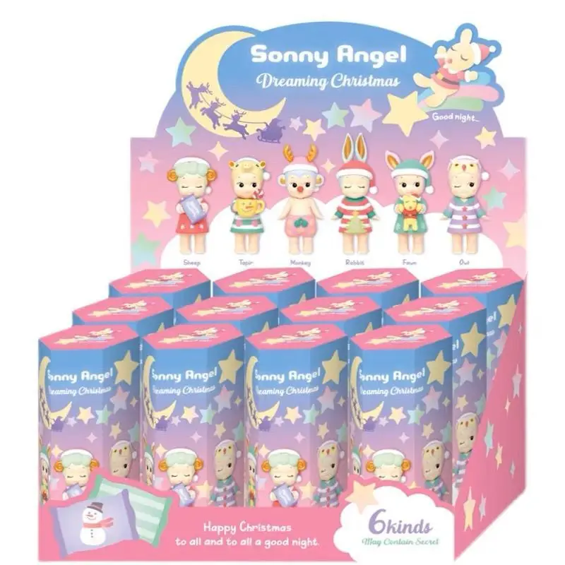 

2023 Sonny Angel Blind Box Christmas Pajama Series Random 12 Mysterious Boxes Trendy Desktop Decoration Child Birthday Gift
