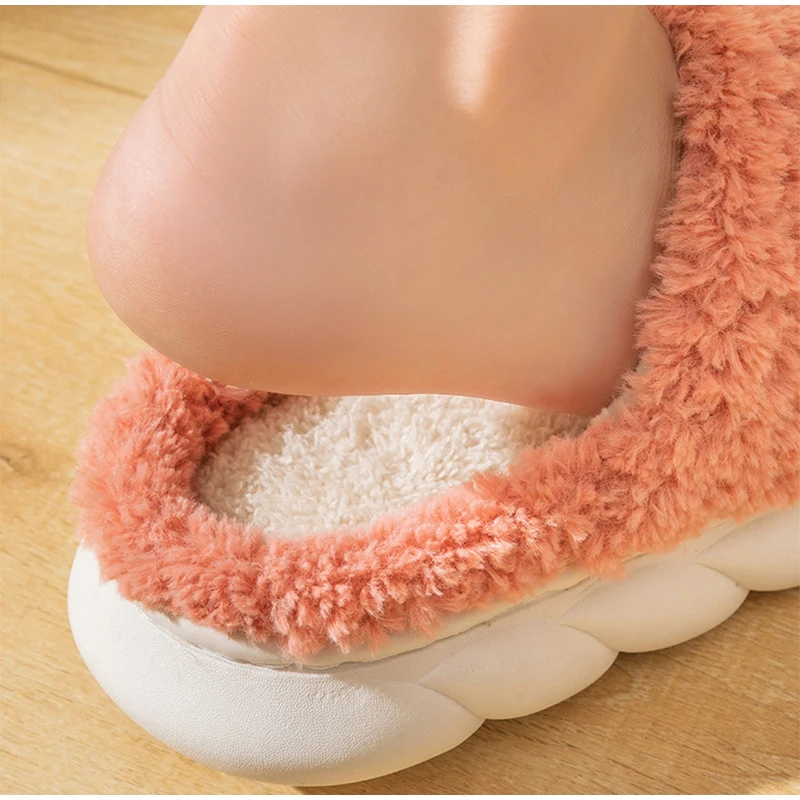 Vanessas women slippers furry warm waterproof platform flat bottom non-slip slippers