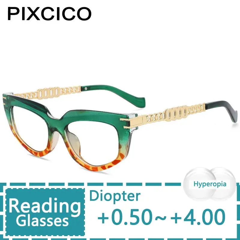 55577 metall Hohl Kette Presbyopie Brille Frauen Katze Augen Retro Luxus Brille Rahmen Marke Designer Computer Literatur Gläser