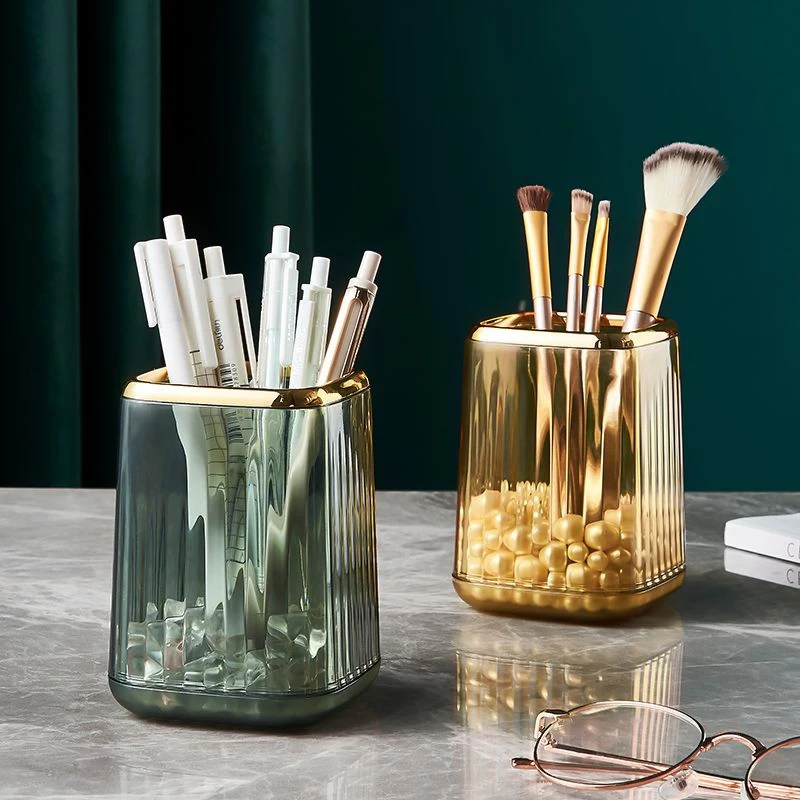 Makeup Brush Bucket Storage Tube 1pc Dressing Table Office Desktop Pen Holder Cosmetics Storage Box