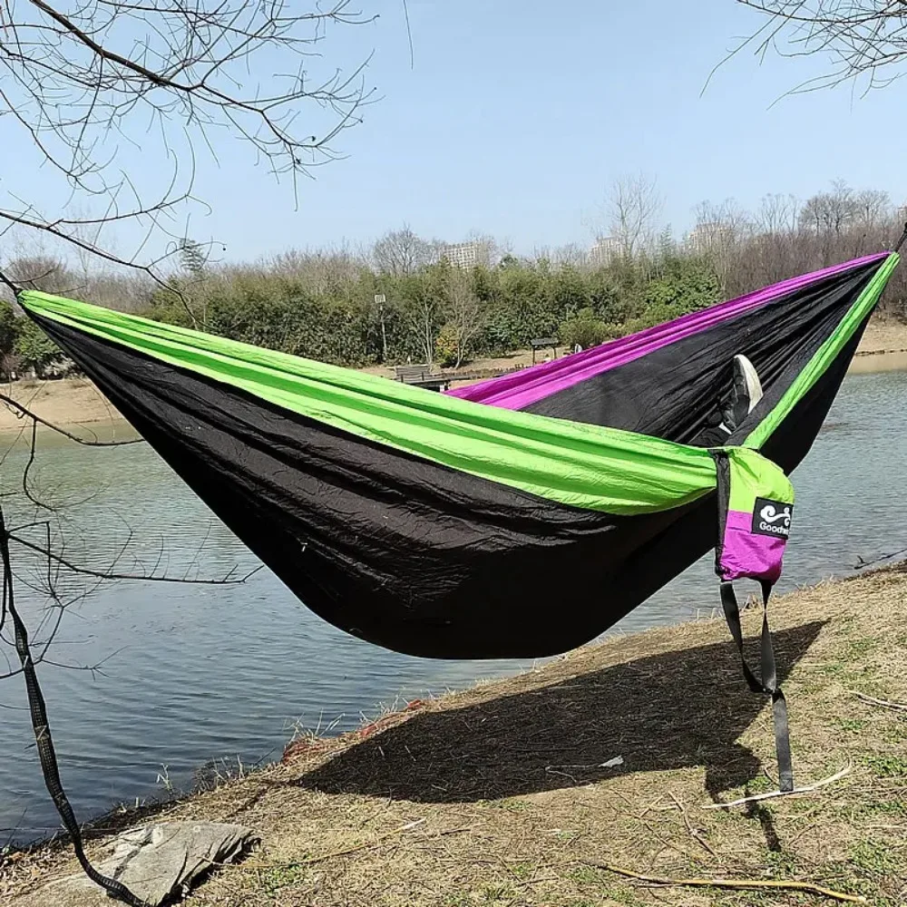 Outdoor Camping Hammock Lightweight Parachute Outdoor Furniture Nylon for Travel Hiking Swing Hang Sleeping Bed in Garden 5