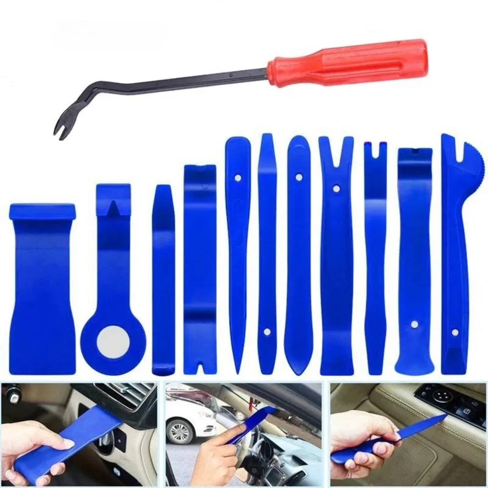 Plastic Car Door Trim Removal Tool Kit for Interior Panel Clip Disassembly Without Scratching Paint Surface 12 pcs