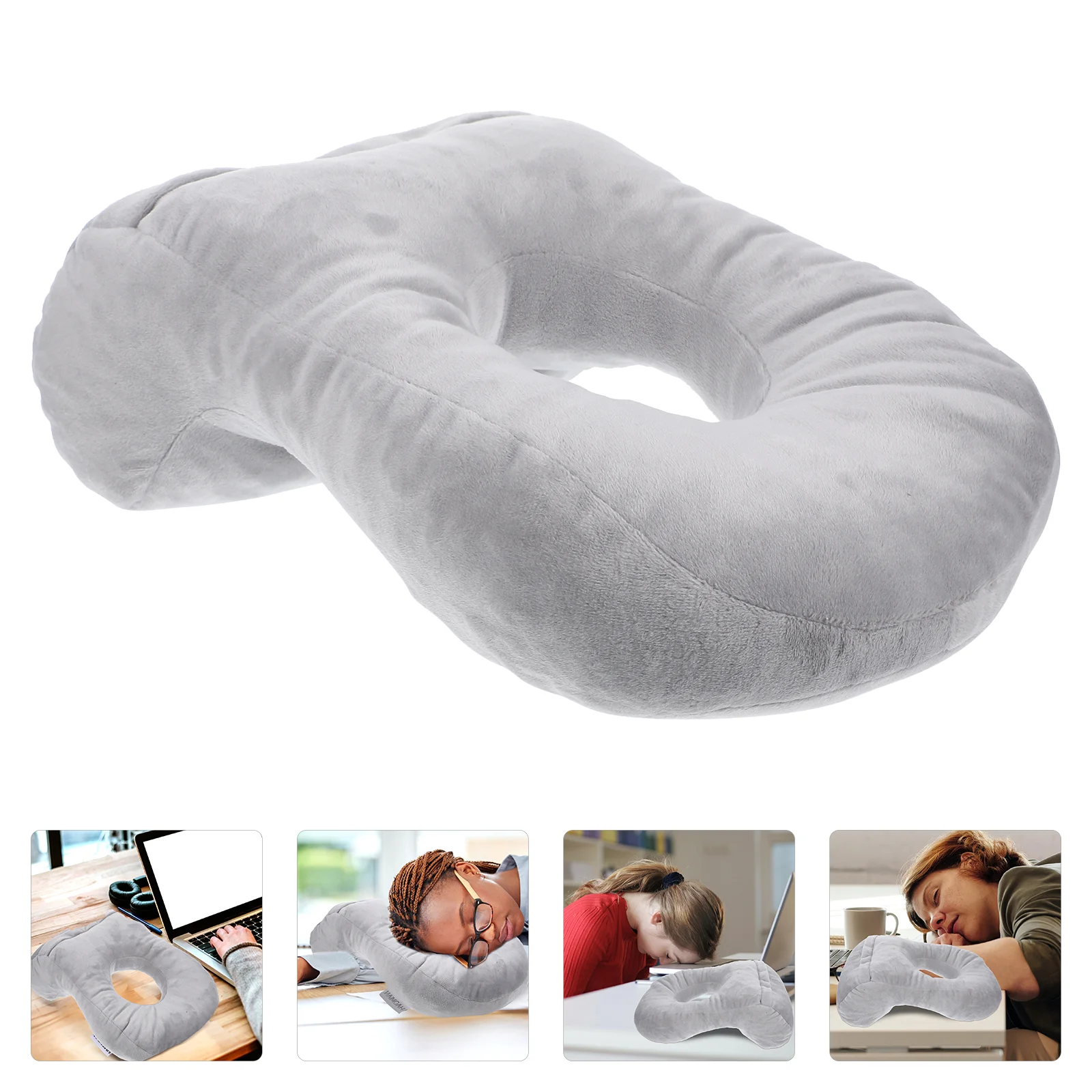 

Pillow Ear Hole Side Donut Sleeping Office Nap Sleep Guard Travel Cushion Cnh Pain Desktop Desk Pillows Face For at The table