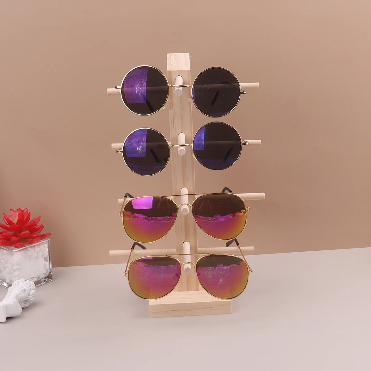 Wooden Glasses Display Display Props Sunglasses Glasses Stand Window Display Decorative Storage Rack Multiple Glasses Storage mini wooden necklace rack storage bracelet stand holder necklace pendant window display easel showcase display holder board