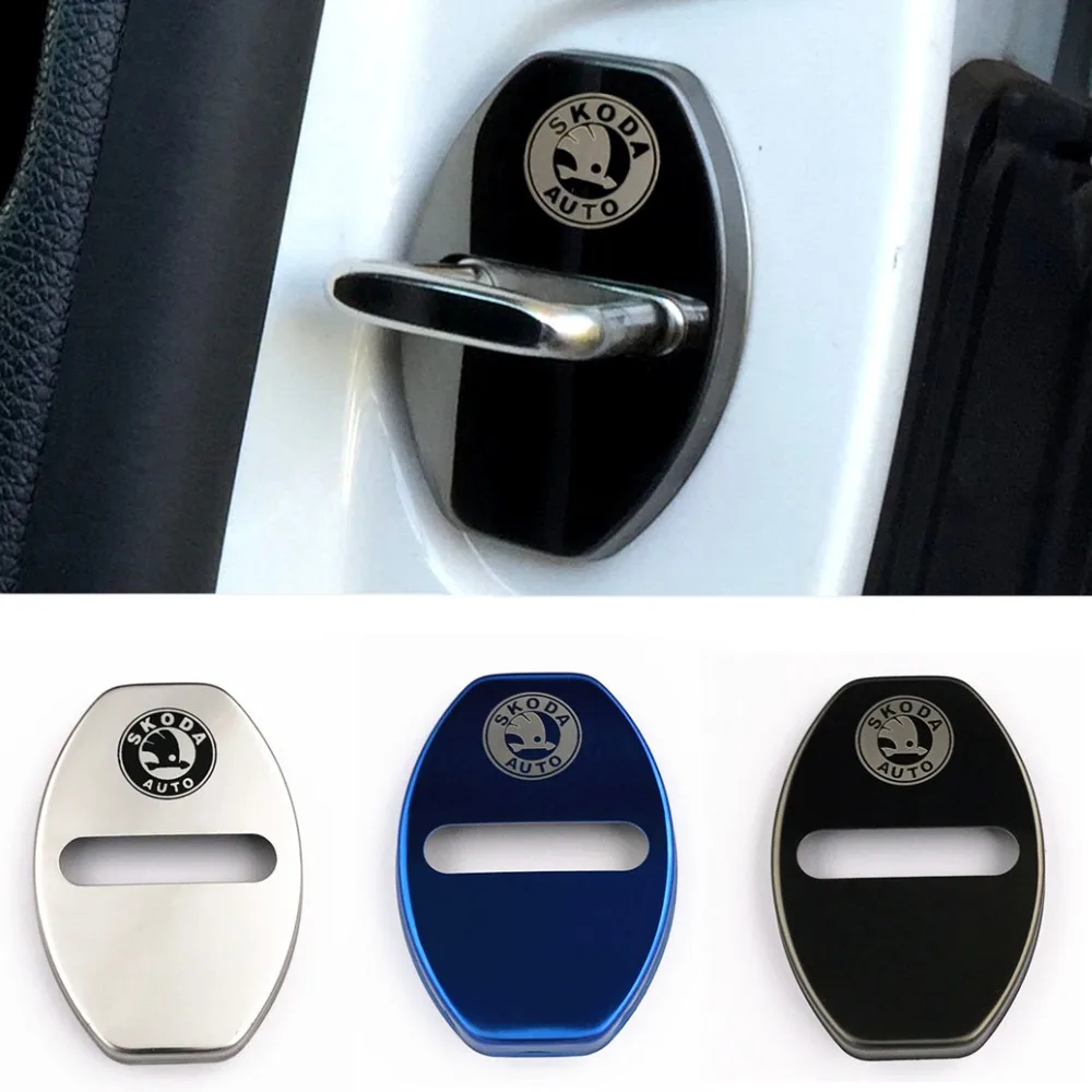 Car Styling Car Door Lock Covers Stikcer Case For 20132018 Skoda