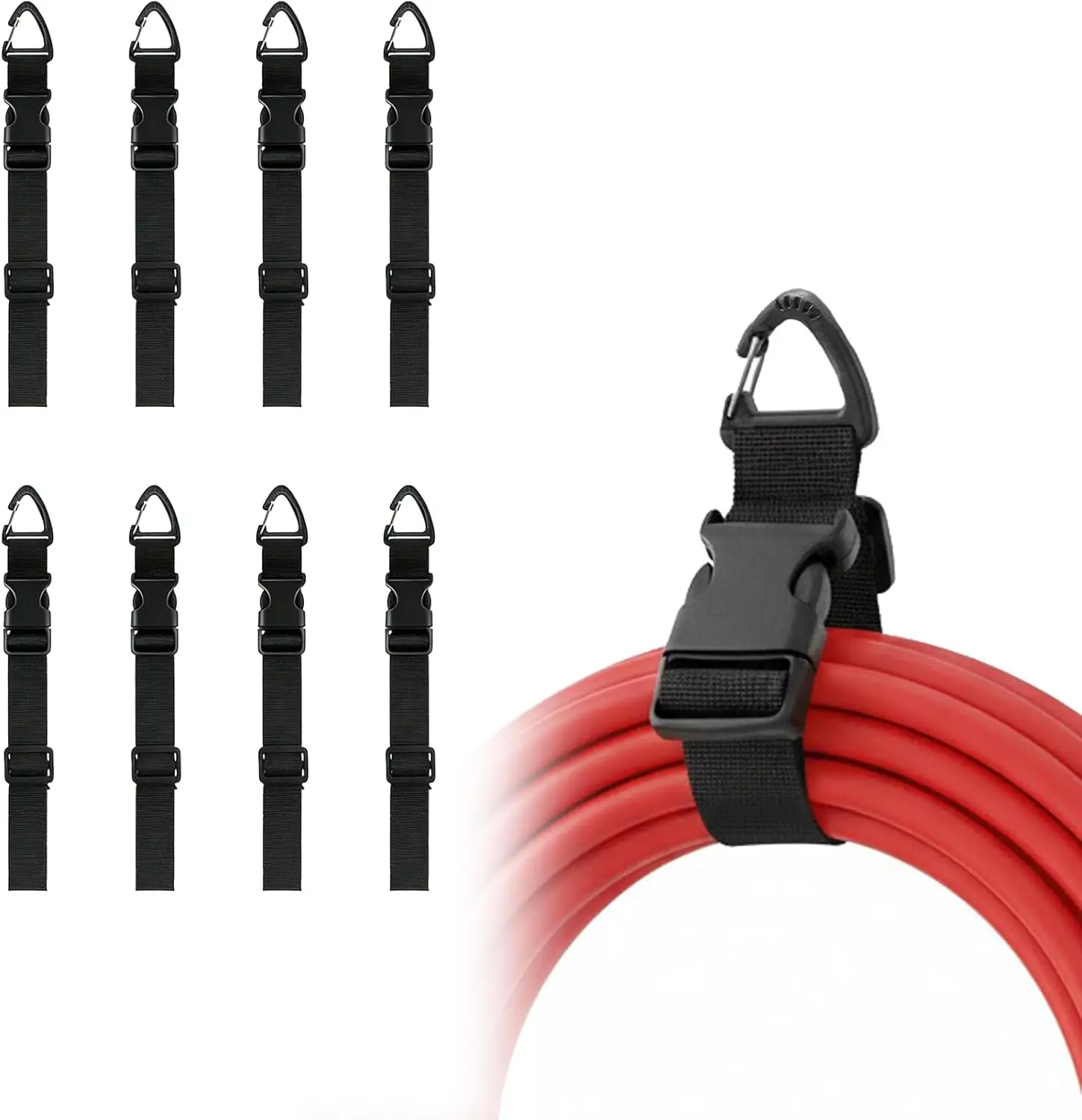 Storage Strap Heavy-Duty Hook and Loop Cord Carrying Strap, Hanger, and Organizer with Handle for Pool Hoses Garden Hoses Cables