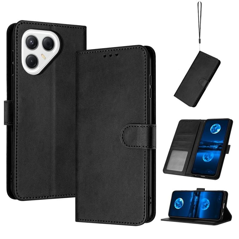 Solid Color Flip Wallet Phone Case – Leather Etui Cover
