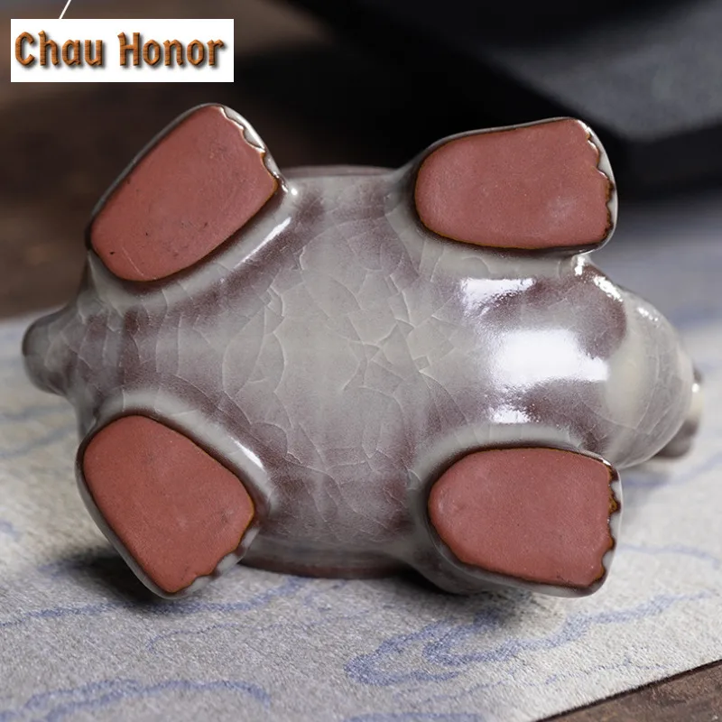 Pork Fat Jelly Celadon Dragon Turtle Tea Pet Vintage Tea Sculpture Tea Figurine Play Toys Tea Statue Ornament Can Be Raised Gift