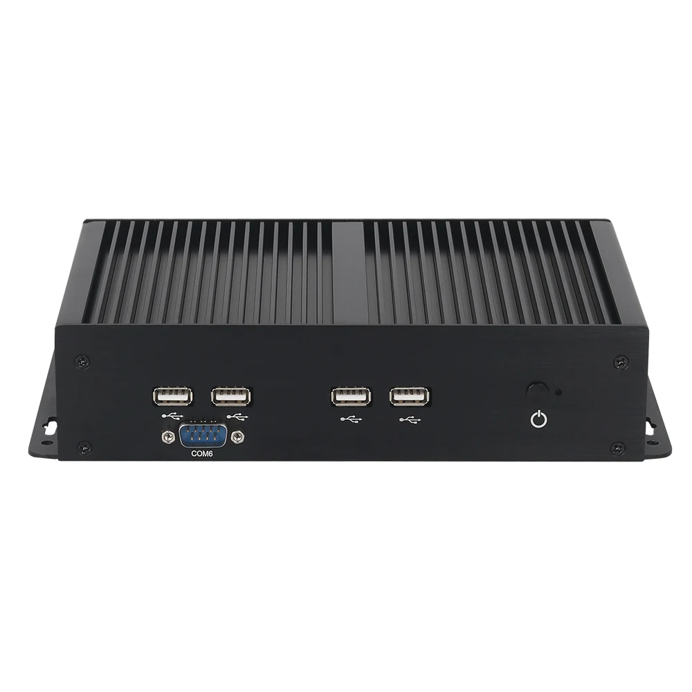 Fanless Industrial Mini PC Intel i7 10610U 6x COM 232/485/TTL 2x LAN 8x USB HDMI DP LVDS GPIO WiFi SIM 4G 5G LTE Windows Linux 3