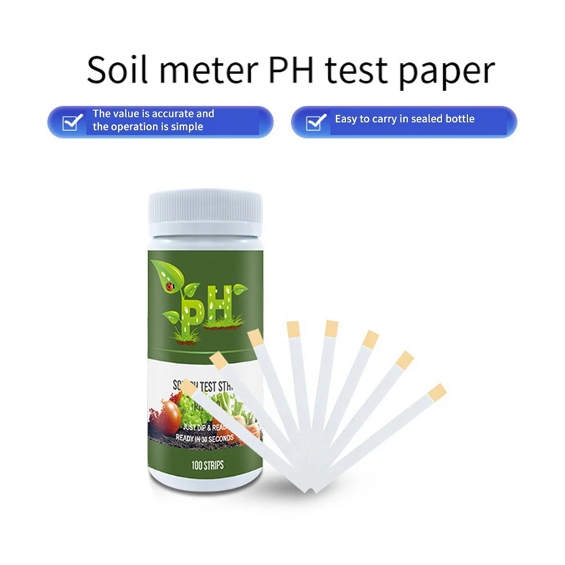 Soil PH Paper Test Kit 200 Tester Strips (3.5-9 Range) For Testing Garden Home Lawn Grass Vegetable Gardening