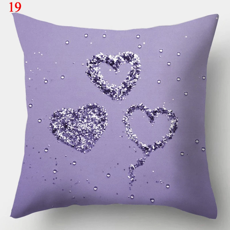 45x45cm Purple Geometric Print Pillow Covers Decorative Square Cushion Cover Polyester Throw Pillow Case for Home Sofa Decor 