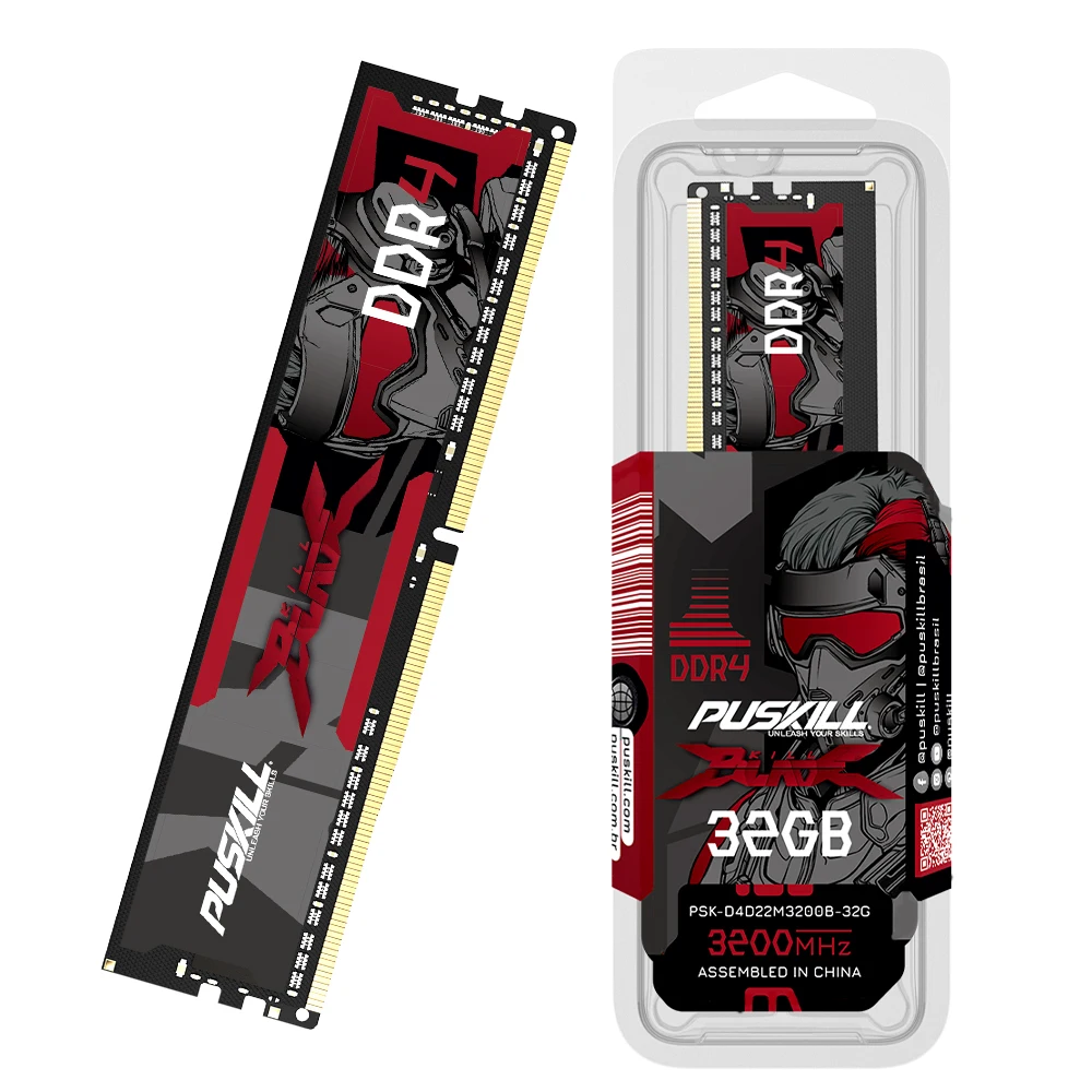 メモリー PUSKILL DDR4 16GB*4(64GB) 3200MHz PUSKILL Killblade DDR4 32gb 16gb 8gb RAM 1.2V 3200mhz