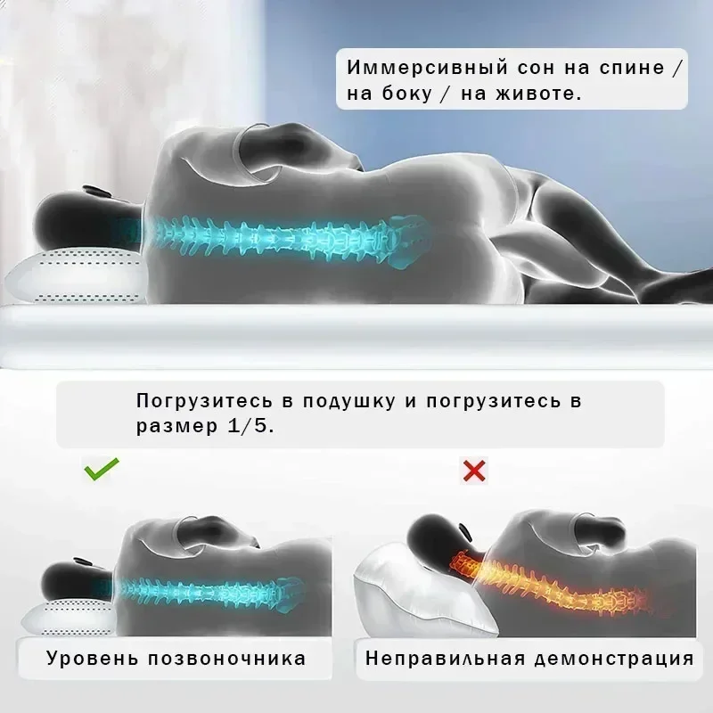 100% Pure Natural Latex Pillow for Neck Pain Relieve Sleep Orthopedic Pillows Comfortable Breathable Cervical Health Care Pillow 6