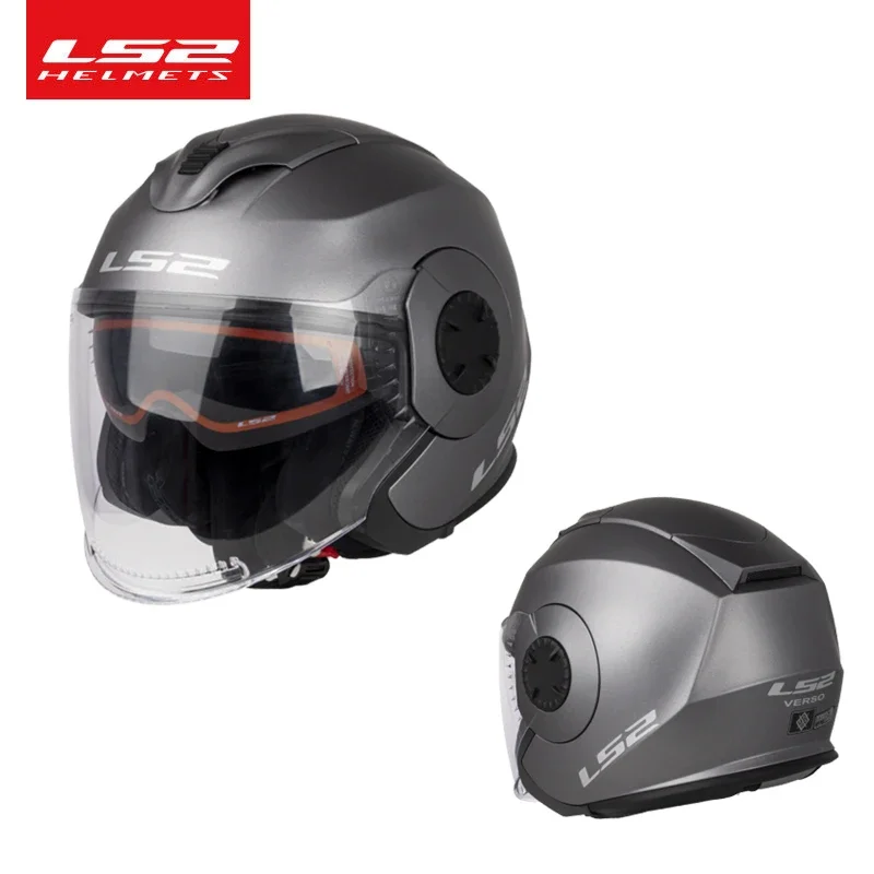 Casco moto LS2 OF570 Verso Titanio Mate